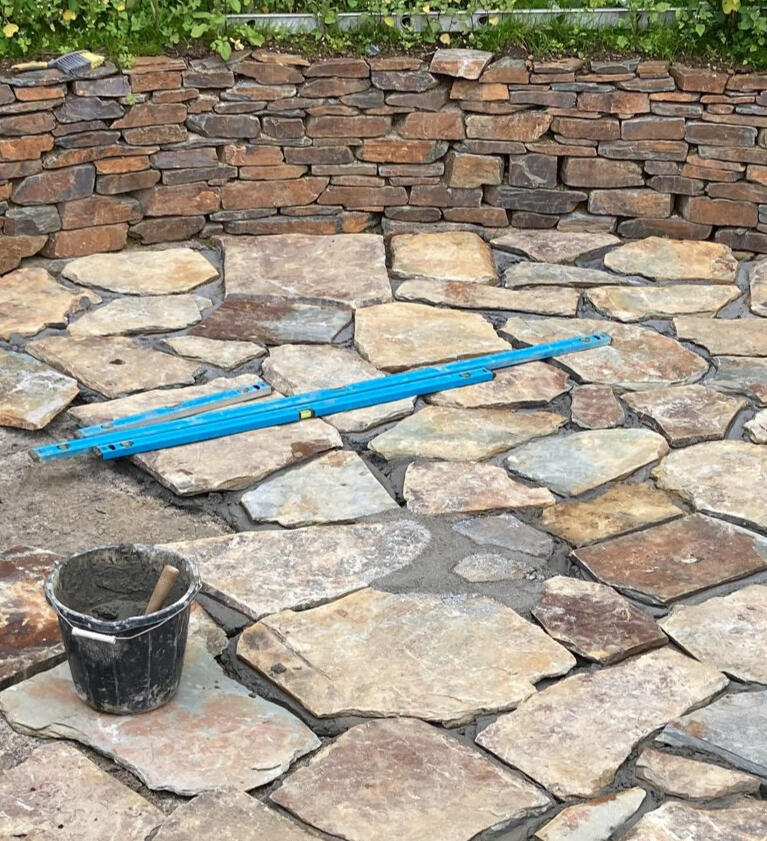 Patio and wall Patio and wall